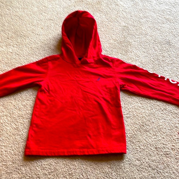 Red hooded long sleeve Nautica tee - Picture 1 of 4